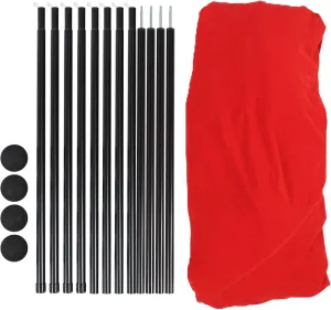 Beach Canopy, 4 Poles Pop Up Quick Setup UPF50  Polyester Iron Beach Tent Sun Shelter Spacious for Camping (Red)