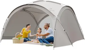 Beach Pop Up Canopy 14 X 14ft Large UPF50 , Camping Tent – UV Protection with Mesh Curtains & Ventilation, Foldable 6-8 Person Tent for Family, Backyard, Outdoor Trips – Quick Setup