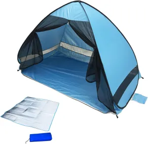 Beach Shade Tent Anti UV Instant Portable Tent Pop Up Breathable and Waterproof Sun Shelter for 2-3 Person Outdoor Activities