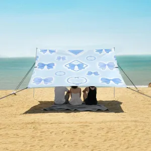 Beach Shade Tent with UPF50  UV Protection,Blue Bows Pattern Lightweight Camping Sun Shelter for Outdoor,Camping Trips, Fishing, Backyard,Picnics,Easy Set Up and Carry 9x10.5 FT