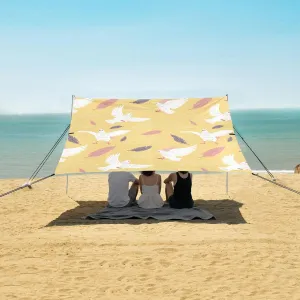 Beach Shade Tent with UPF50  UV Protection,Flying White Pigeons Pattern Lightweight Camping Sun Shelter for Outdoor,Camping Trips, Fishing, Backyard,Picnics,Easy Set Up and Carry 9x10.5 FT