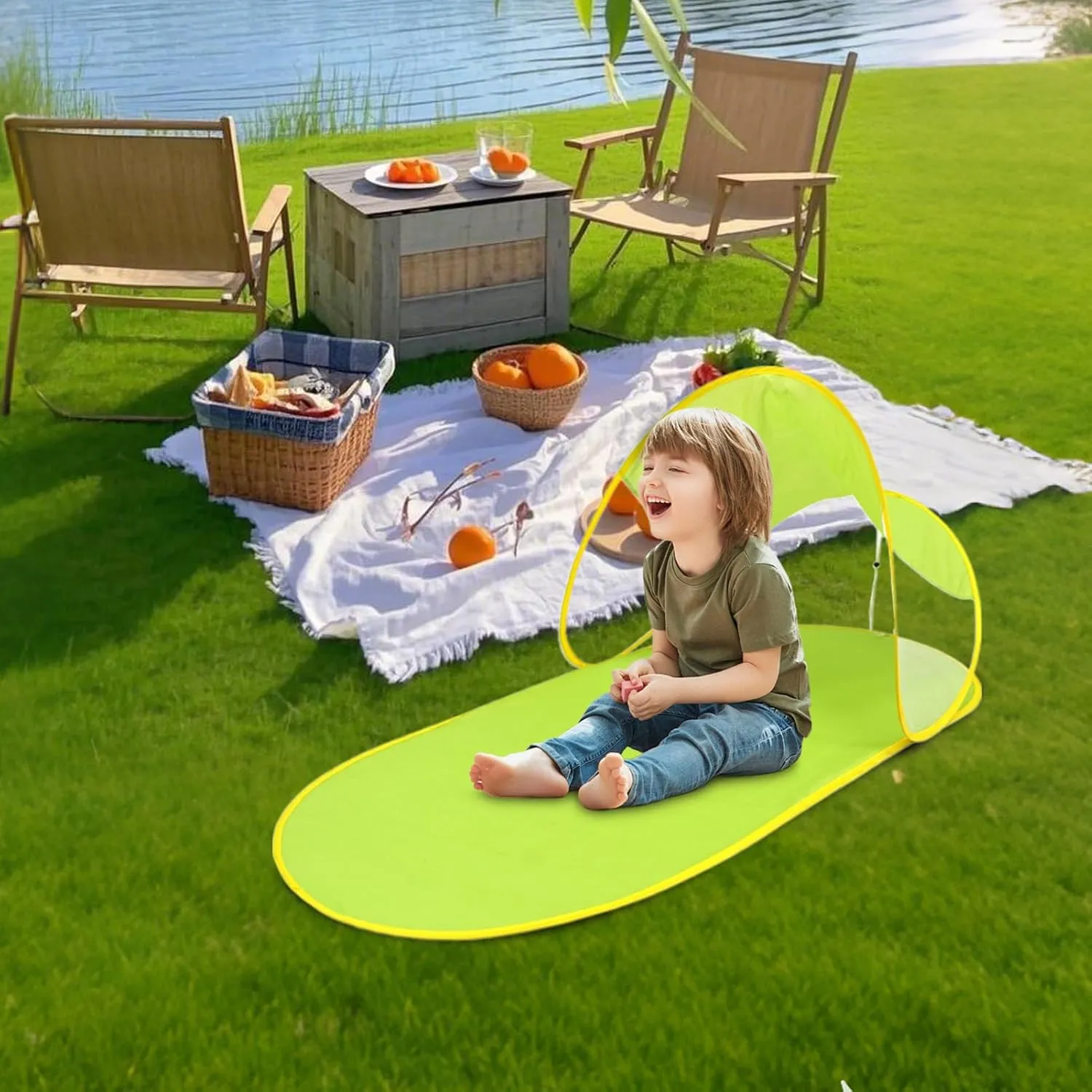 Beach Tent Pop Up - Instant Pop Up Automatic Beach Tent, Up Camping Shade, UV Protection for Sports Festival Park Picnic Fishing Outdoor Camping Family Outing Vacation Backyard