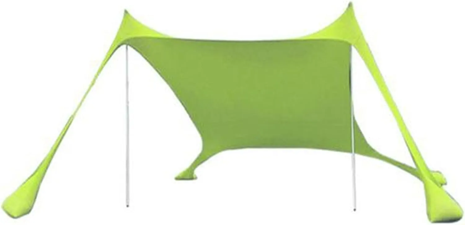 Beach Tent, Sun Protection Awning, Beach Shelter, Portable Sun Canopy Shade Tent, Outdoor UV Resistant Patio Beach Tent with Carrying Travel Bag(Green,210x170x150cm)