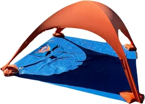 Bechit A Portable Beach Shade/Tent Perfect for Sun Protection and Relaxation. Top and Bottom are Suede Microfiber Beach Towels. Use Either one to Dry Off After Swimming.