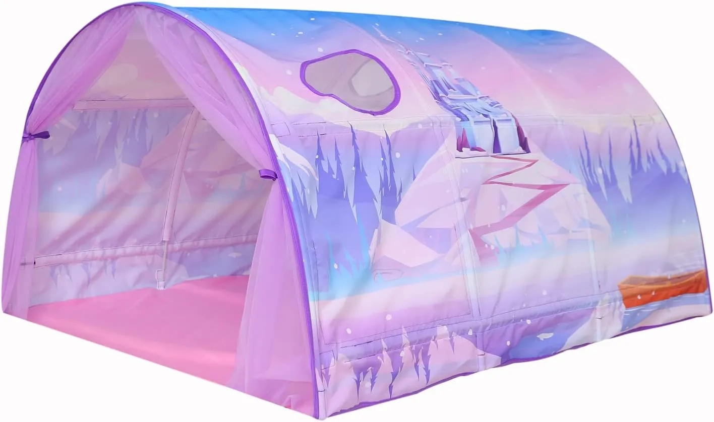 Bed Tent for Kids Lucky Castle Toddler Bed Tent Foldable Game House for Children Play Tents for Girls Boys Sleeping Canopy Playhouse