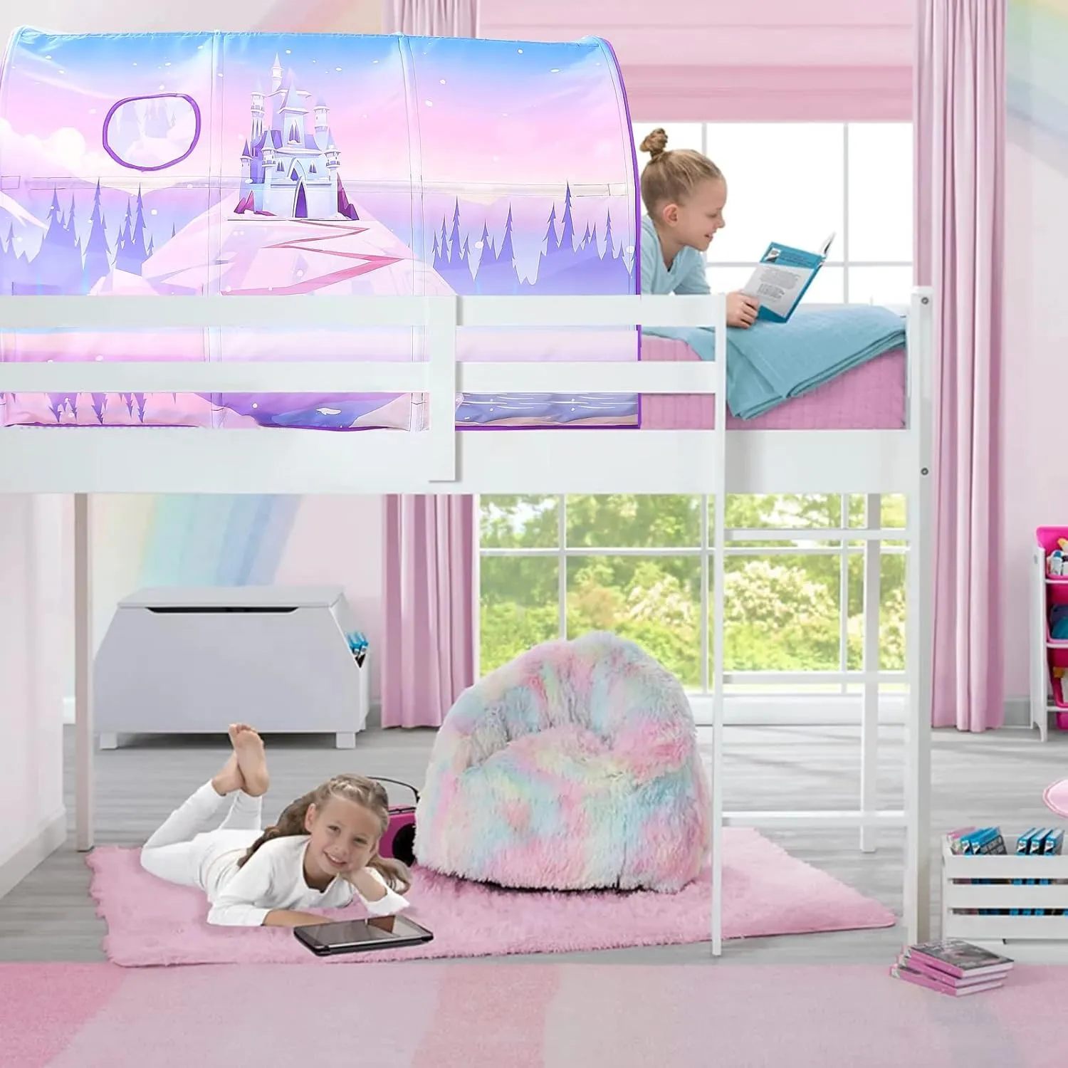 Bed Tent for Kids Lucky Castle Toddler Bed Tent Foldable Game House for Children Play Tents for Girls Boys Sleeping Canopy Playhouse
