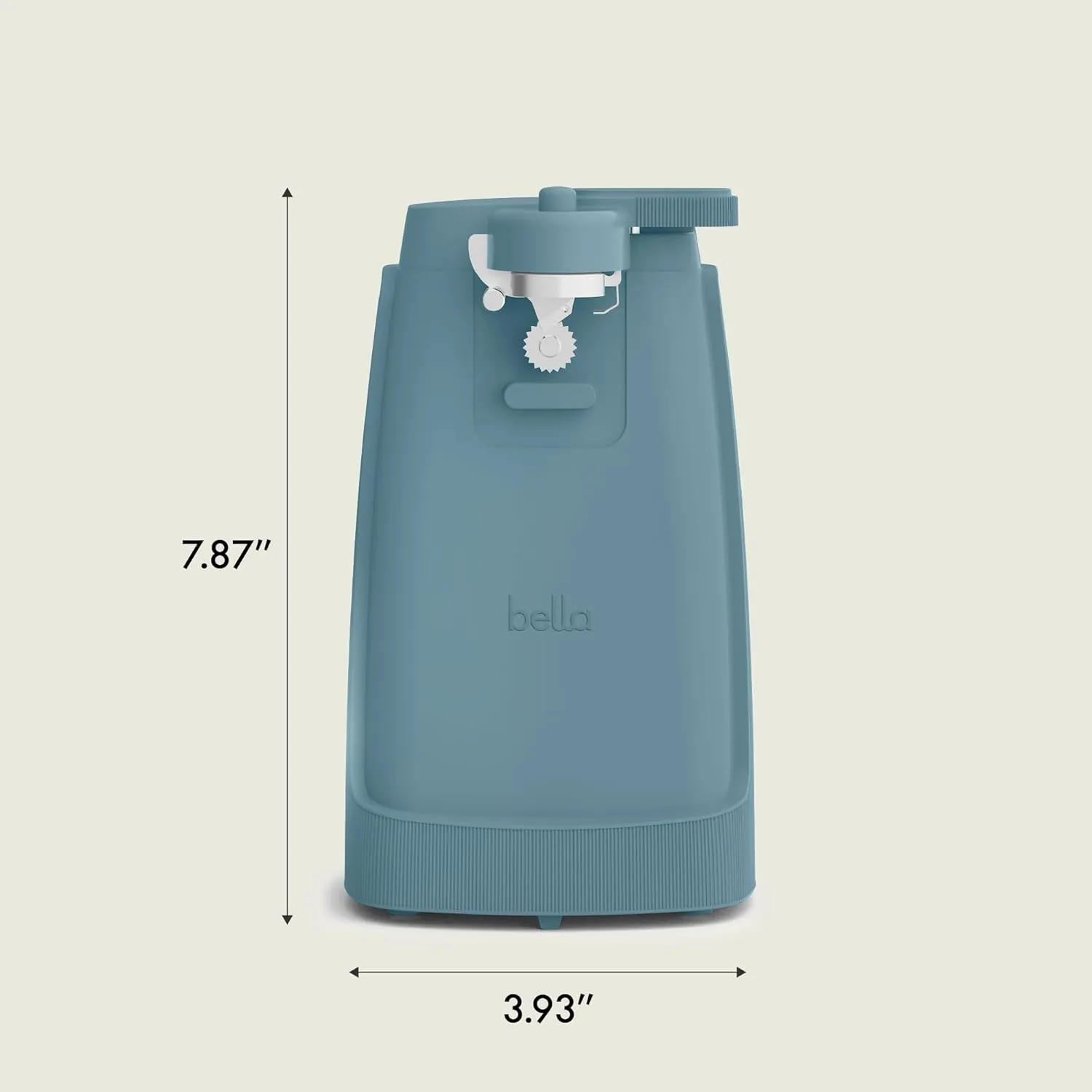 bella Electric Can Opener and Knife Sharpener, Multifunctional Jar and Bottle Opener with Removable Cutting Lever and Cord Storage, Stainless Steel Blade, Surf