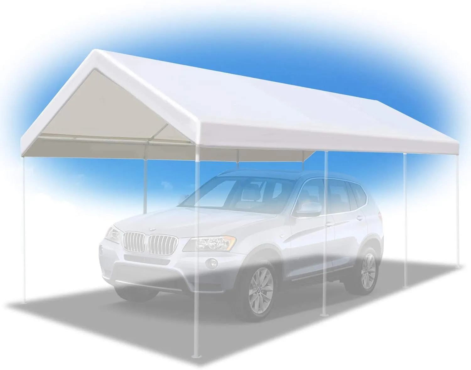 BenefitUSA 10'x20' Carport Replacement Canopy Garage Top Tarp Shelter Cover, Canopy ONLY (w/Edge)