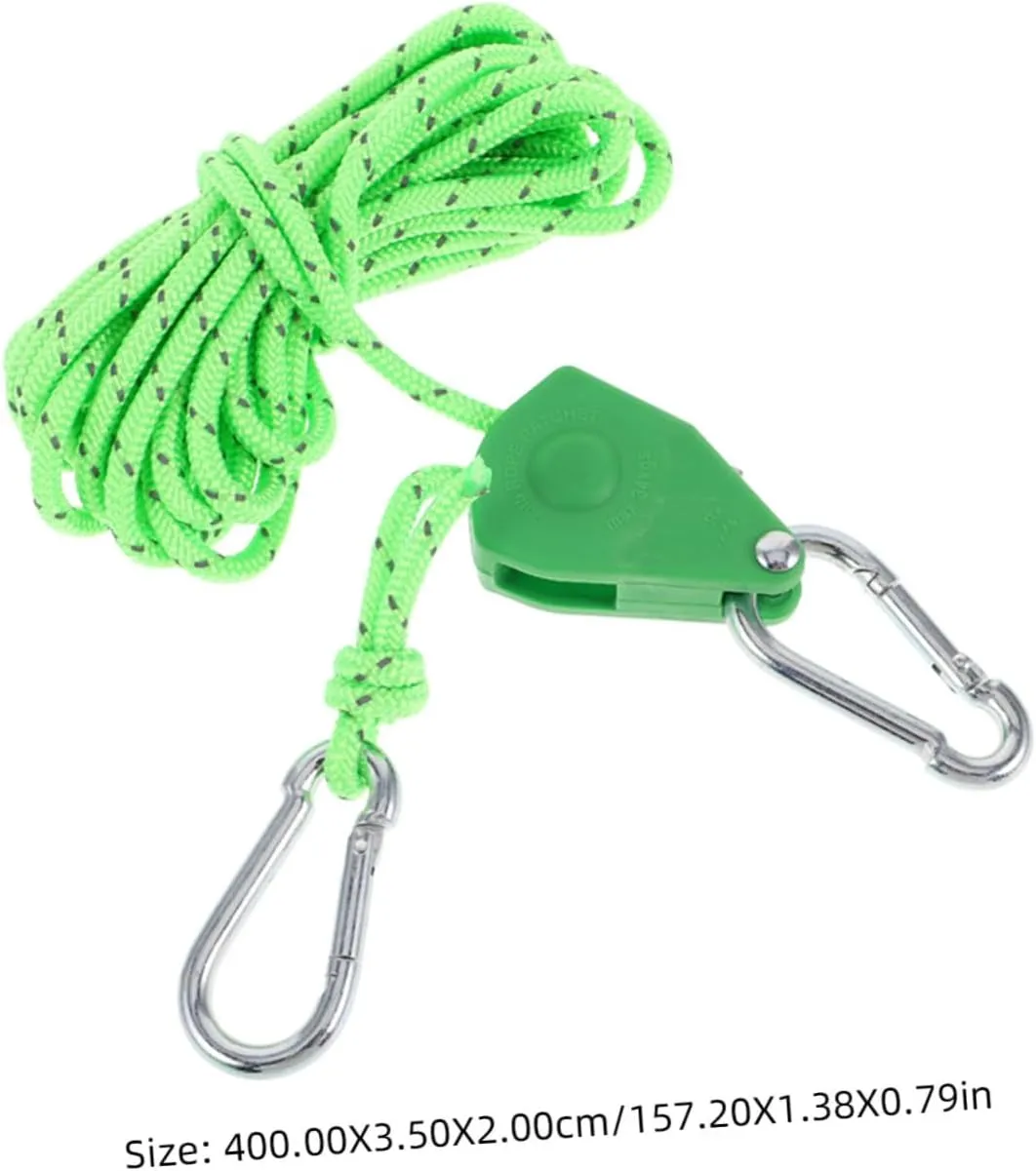 BESPORTBLE Tent Windproof Carabiner Wind Rope for Outdoor Awning Tent Pole with Tightener Rope Tensioner Reflective