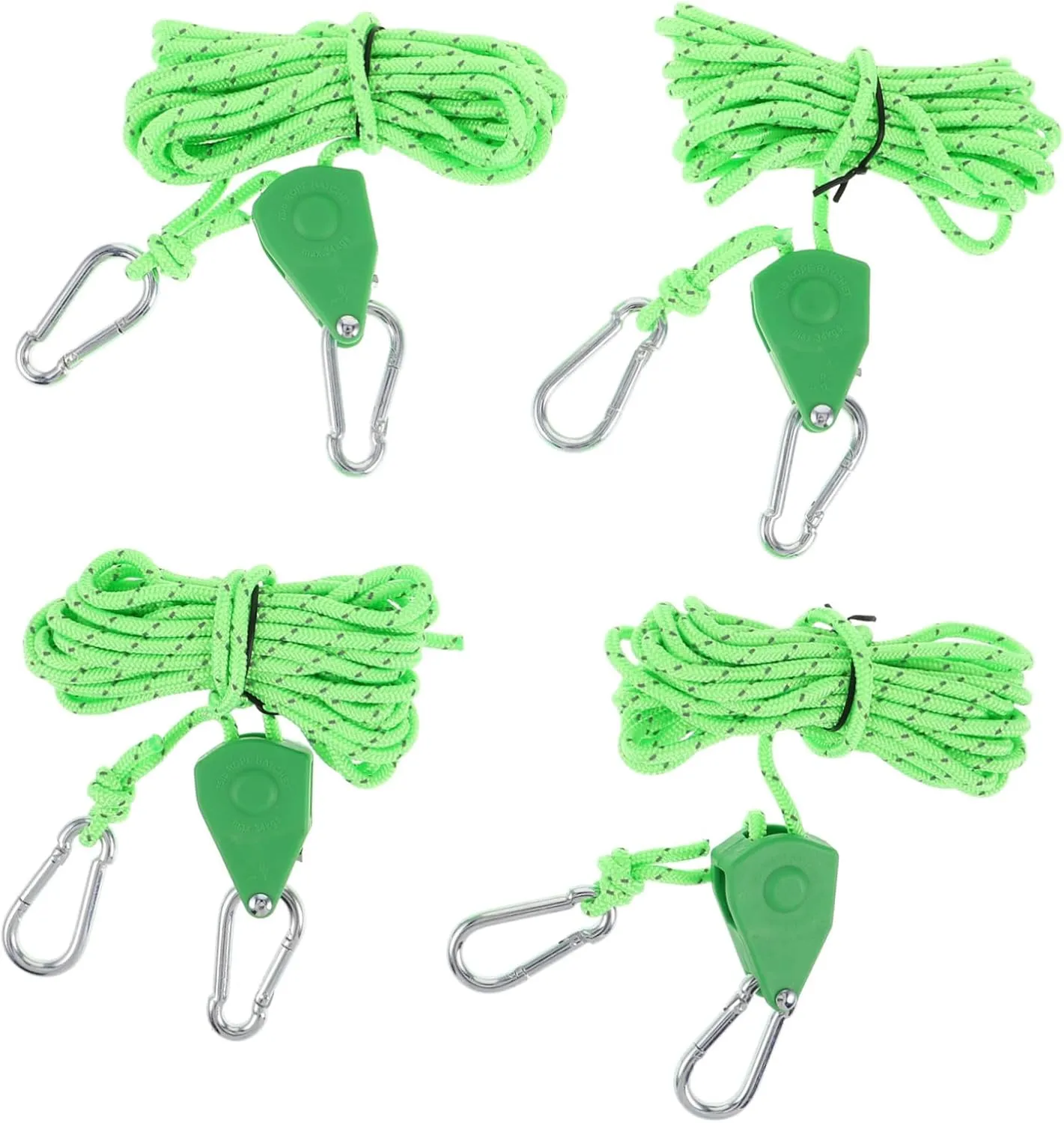 BESPORTBLE Tent Windproof Carabiner Wind Rope for Outdoor Awning Tent Pole with Tightener Rope Tensioner Reflective