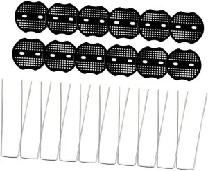 BESTonZON 15 Sets U Shaped Outdoor Ground Stakes with Washers for Camping Gardening and Picnics Weather Resistant Easy to Install Portable Fixing for Tarps and Canopies
