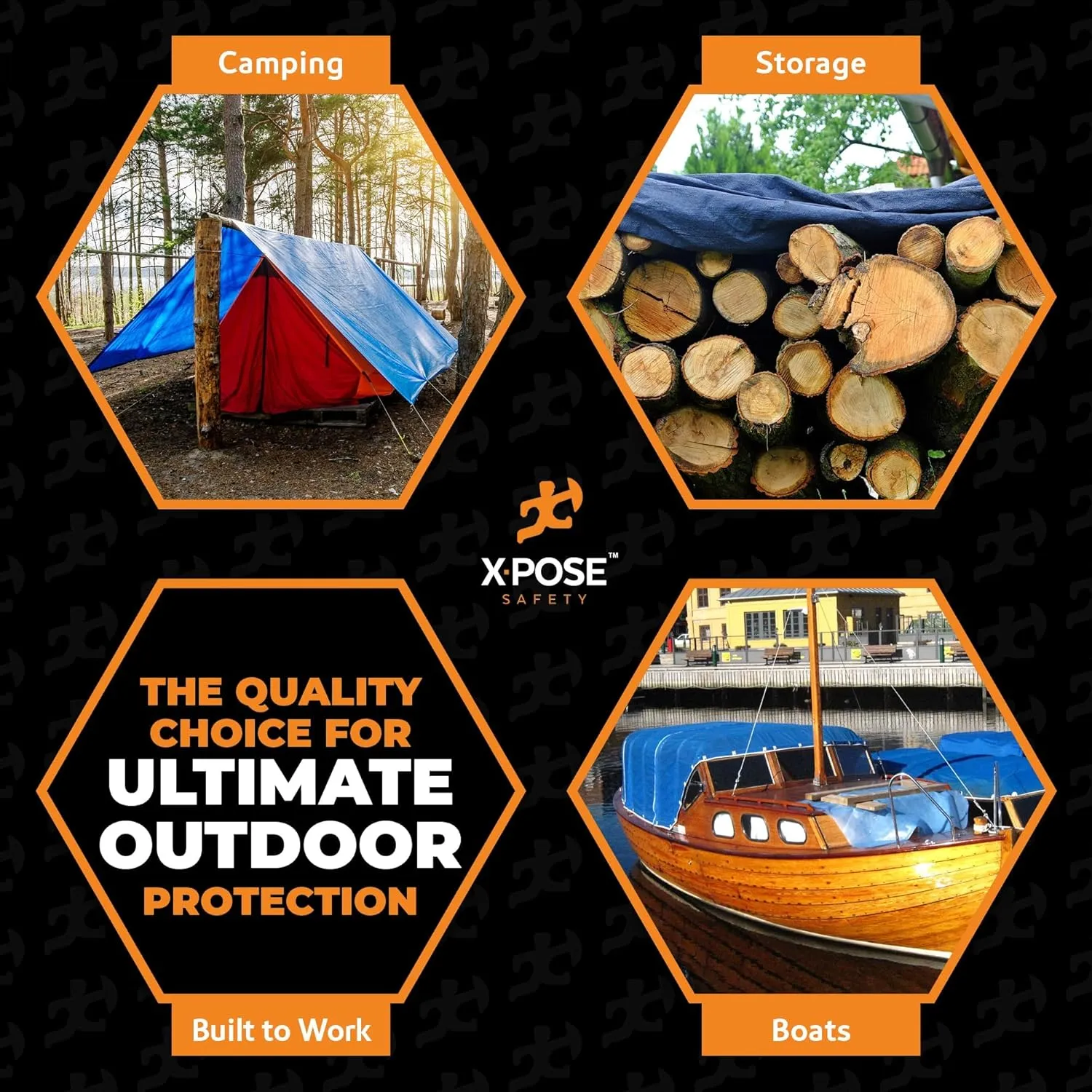 Better Blue Poly Tarp 30' x 50' - Multipurpose Protective Cover - Lightweight, Durable, Waterproof, Weather Proof - 5 Mil Thick Polyethylene - by Xpose Safety