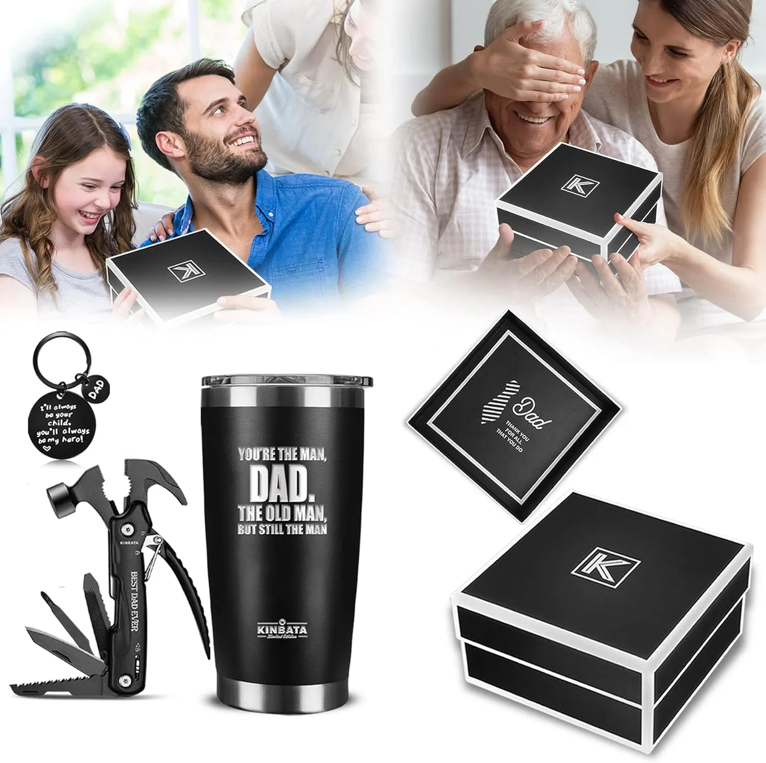 Birthday Gifts For Dad-Fathers Best Day Gift for Dad Ever Gifts for Men from Daughter Son Wife Personalized Present for Him PaPa Multitool