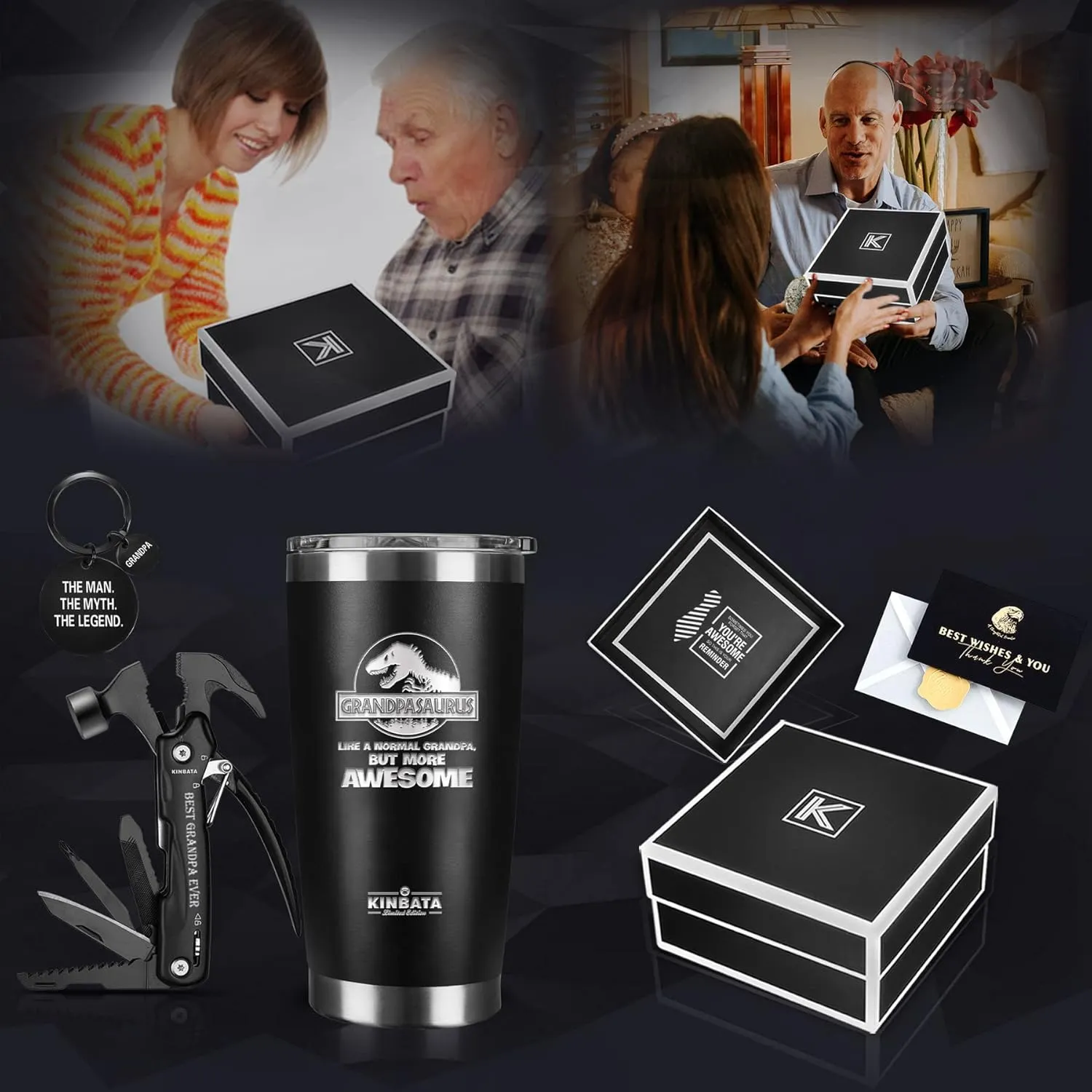 Birthday Gifts for Grandpa-Fathers Day Best Gifts for Men for Him from grandchildren Unique Gift SetIdeas for Papa Presents Multitool