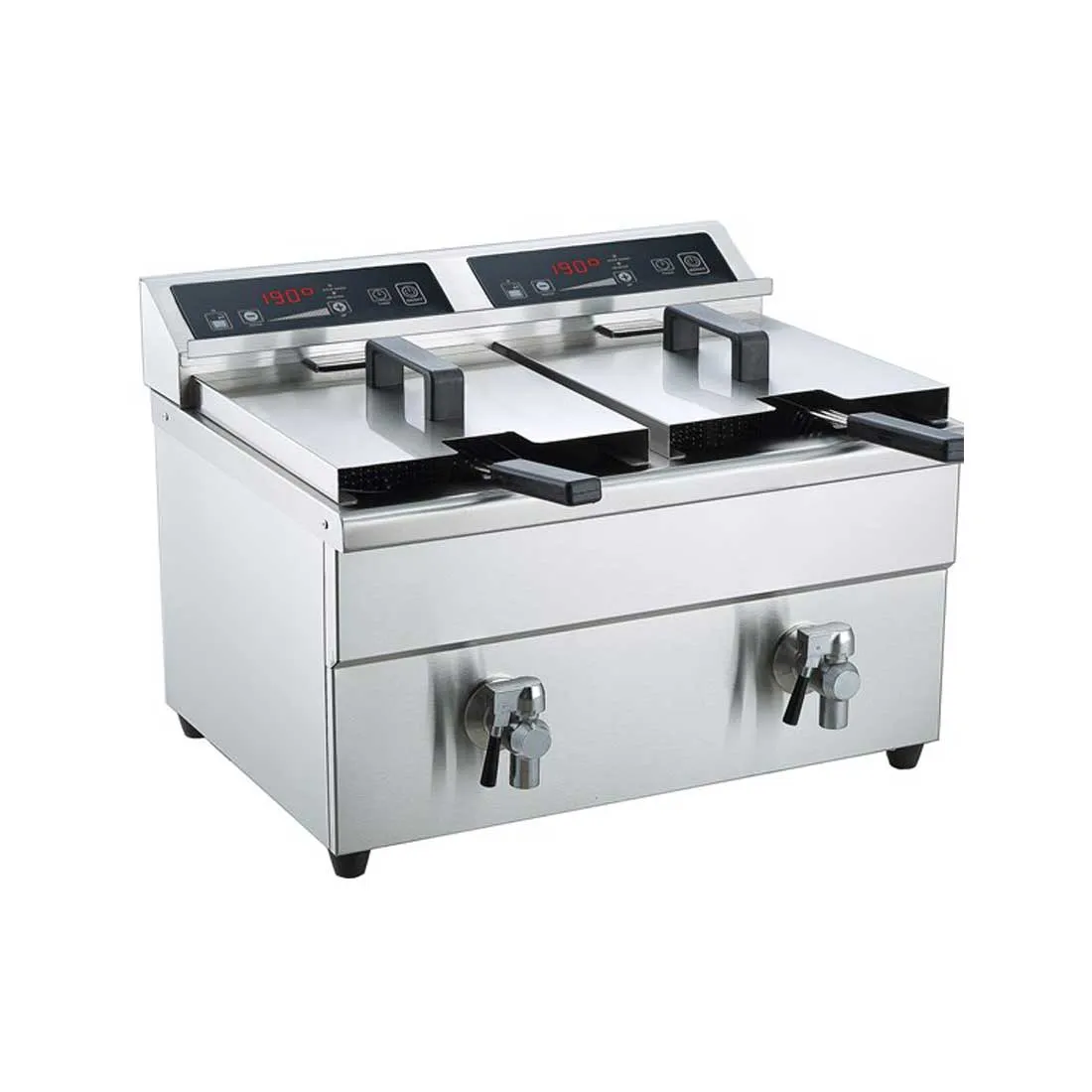 Borrelli Commercial Induction Deep Fryer 3500 Watt, 2 Tanks