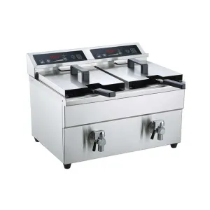 Borrelli Commercial Induction Deep Fryer 3500 Watt, 2 Tanks