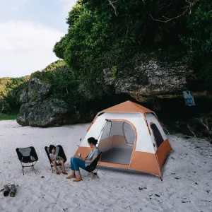 Brown Camping Gear for The Outdoors, Tent for Camping, Tent for Easy Setup, 4 Person Tents for Camping, Portable Tent, Tents for Outdoor Camping Hiking,240 x 240 x 150cm