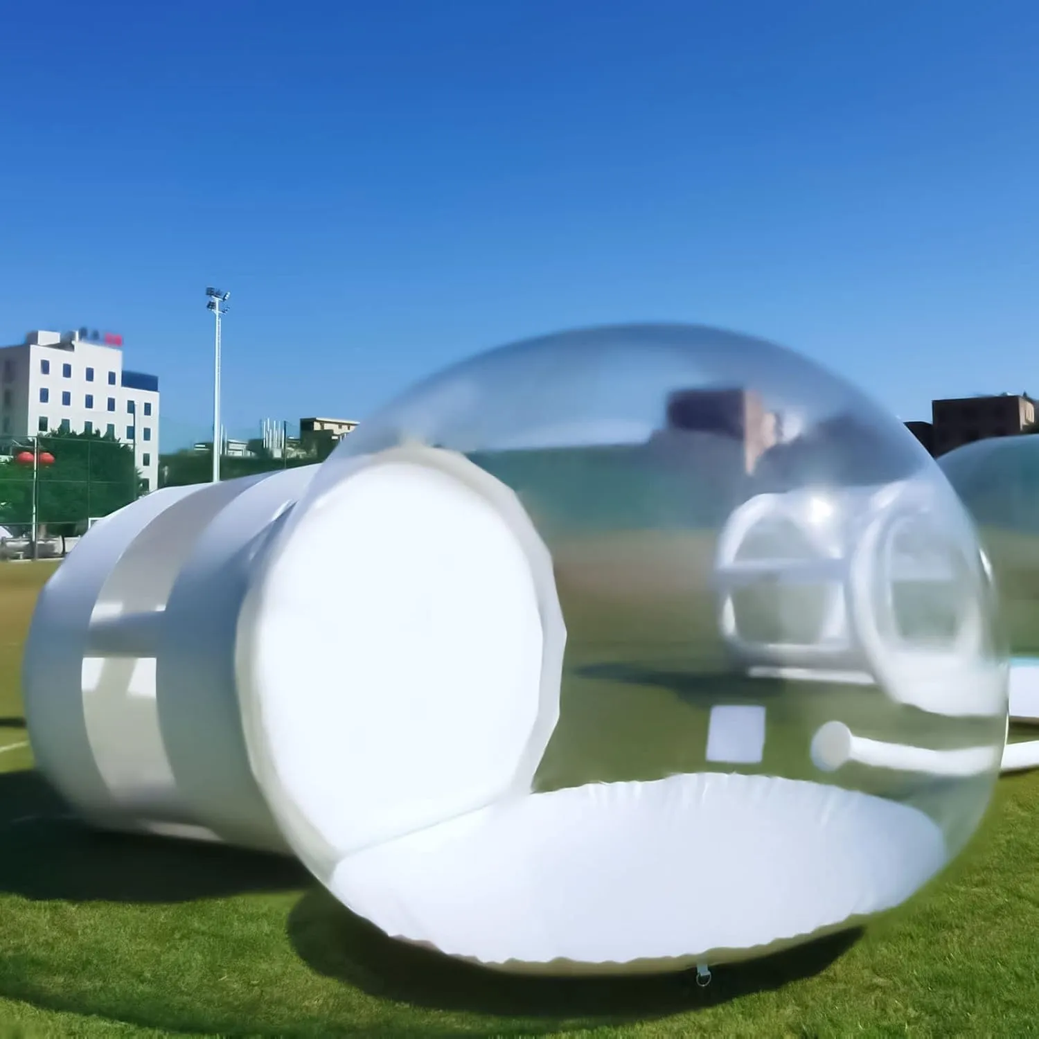 Bubble Tent Inflatable Transparent Camping Tent,Luxury Single Tunnel Bubble House Dome Greenhouse Tent with Blower, 300W,110V,3m