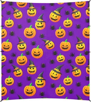 Burbuja Halloween Pumpkins Beach Canopy Windproof Beach Tent Sun Shade with 4 Sandbags & Sand Shovel, Portable Sun Shelter for Family Camping Picnic