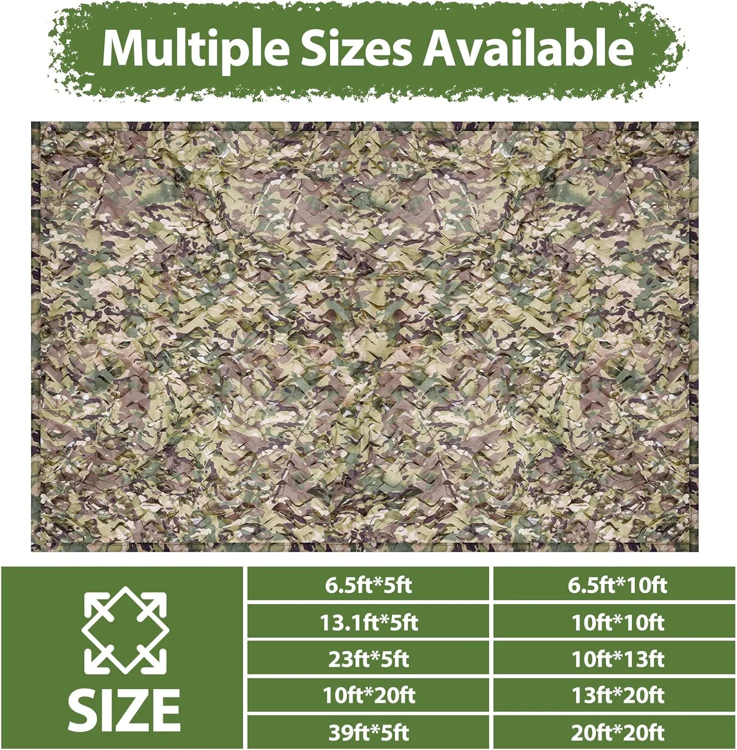 Camo Netting Camouflage Netting with Mesh Backing Military Camo Nets Sunshade Fence Tarp Net Lightweight Great for Duck Hunting Blind Shooting Photography