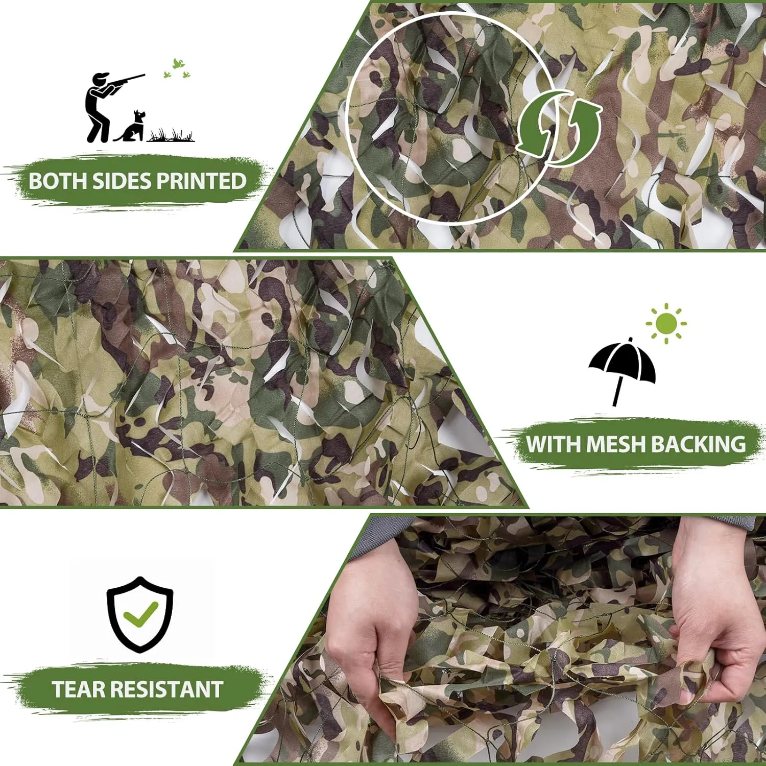 Camo Netting Camouflage Netting with Mesh Backing Military Camo Nets Sunshade Fence Tarp Net Lightweight Great for Duck Hunting Blind Shooting Photography