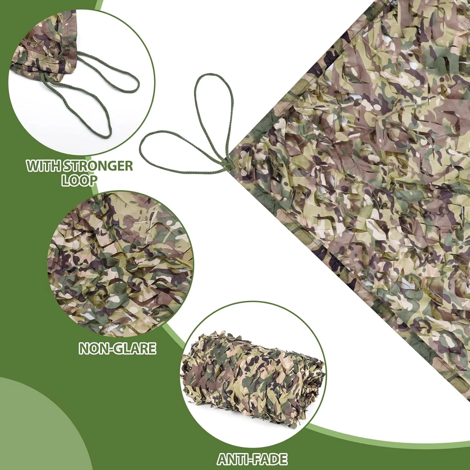 Camo Netting Camouflage Netting with Mesh Backing Military Camo Nets Sunshade Fence Tarp Net Lightweight Great for Duck Hunting Blind Shooting Photography