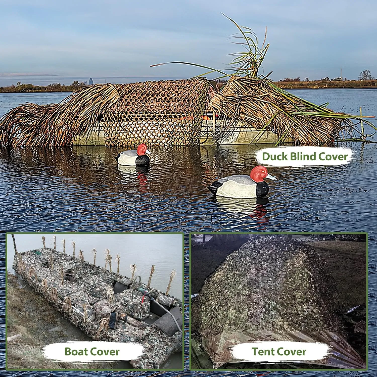 Camo Netting Camouflage Netting with Mesh Backing Military Camo Nets Sunshade Fence Tarp Net Lightweight Great for Duck Hunting Blind Shooting Photography