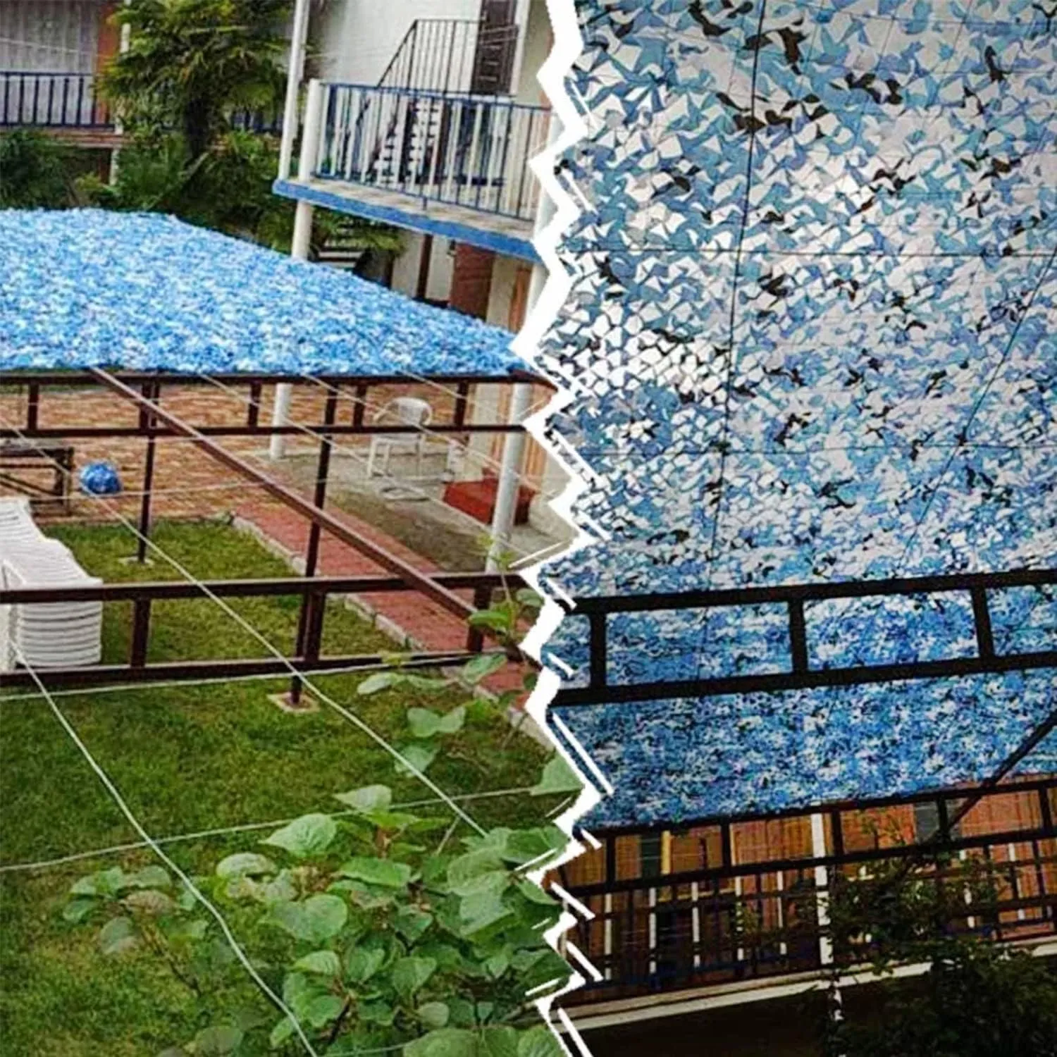 Camouflage Net Blue 2x3m 2x5m 2x10m 4x5m 4x6m 6x6m, Camouflage Netting Camping, for Outdoor Garden Decoration Sun Shelter Tarp Shade Net (Size : 1.5X15m/4.9X49.2ft)