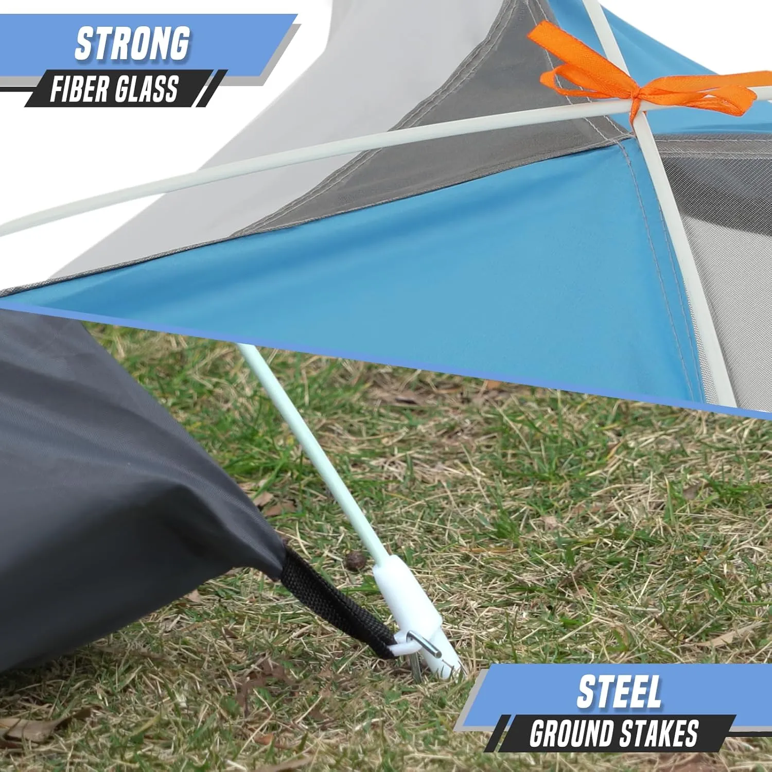 Camping Beach Tent, Waterproof Pop-Up Tent with 2 Doors & Large Mesh Windows, Carry Bag Included, Perfect for Camping, Beach, Backpacking
