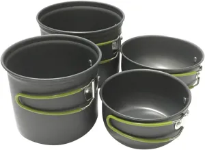 Camping Cooking Set 2-3 Person Portable Outdoor Cookware Aluminum Alloy Camping Pot Stove Kit Heat Resistant Lightweight Easy to Carry