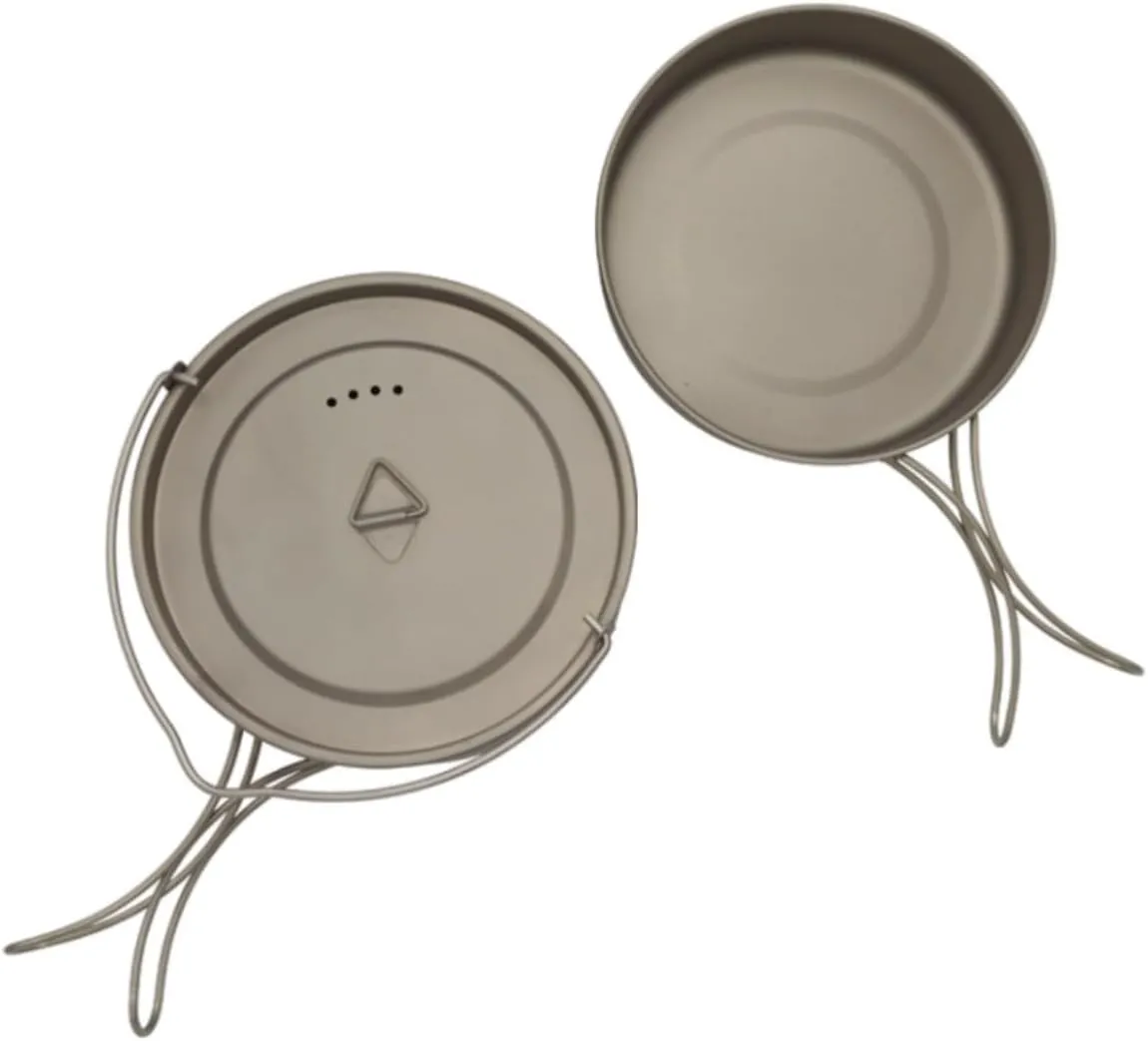 Camping Cookware, Outdoor Picnic Camping Cookware Tableware Pot Set Foldable Handle Portable Pan Frying Pan Portable Stove