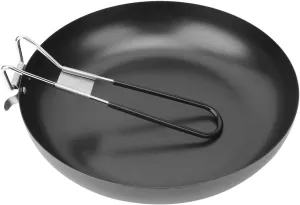 Camping Frying Pan, 9.4in Non Stick Iron Fry Pan with Folding Handle for Outdoor Camping Picnic Hiking