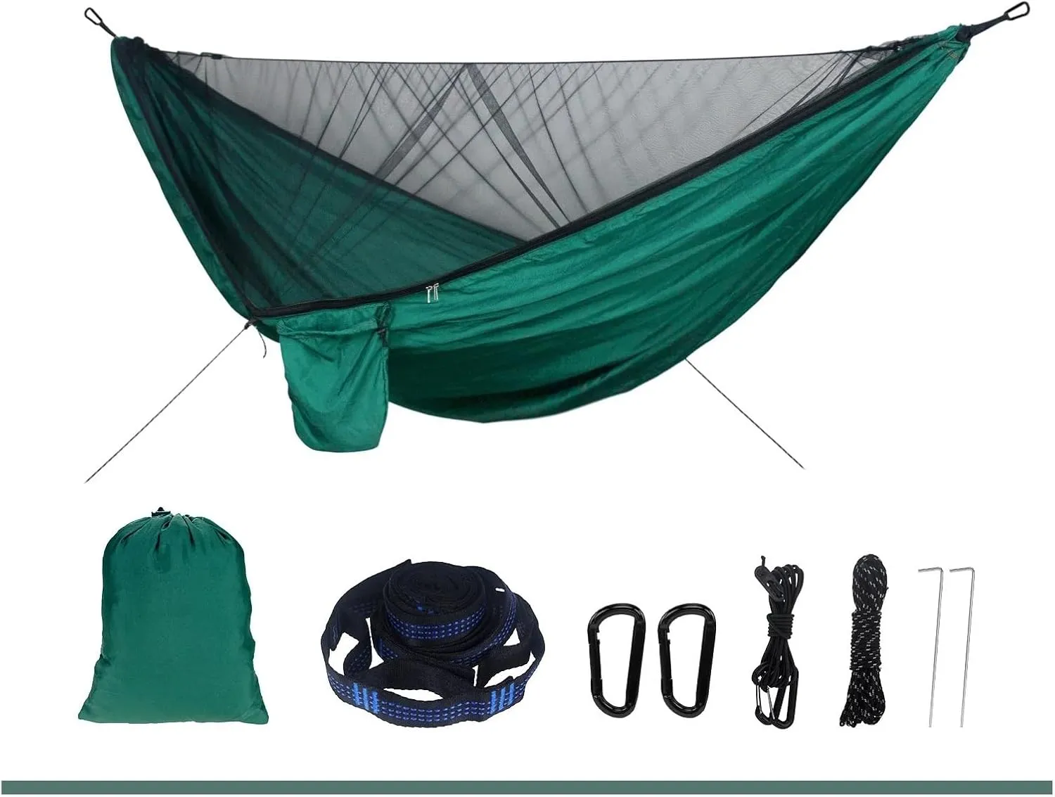 Camping Hammock Portable Nylon Camping Hammock with Waterproof Rain Fly Canopy Tarp for Outdoor Hanging Bed Sleeping