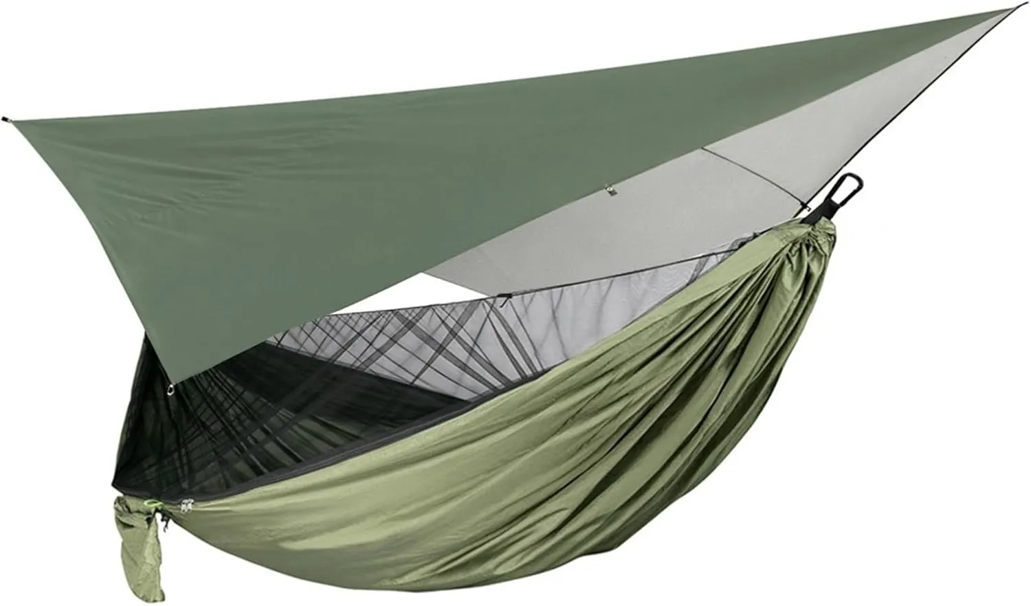 Camping Hammock Portable Nylon Camping Hammock with Waterproof Rain Fly Canopy Tarp for Outdoor Hanging Bed Sleeping