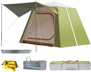 Camping Instant Tent 3-4 Person Pop Up Tent Windproof Family Tents Easy Setup for Camping Hiking and Outdoor Portable Tent with Carry Bag
