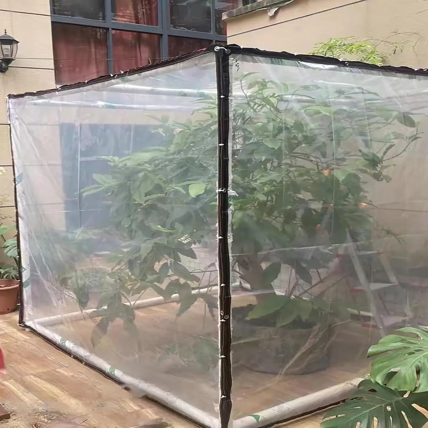 Camping Outdoor Rain Tarps,Tarpaulin Transparent of Patio,2 * 3m 4 * 6m 6 * 10m 20 * 20m Clear Plastic Tarp,for Patio Pergola Garden Canopy(13x20 ft(4x6m))