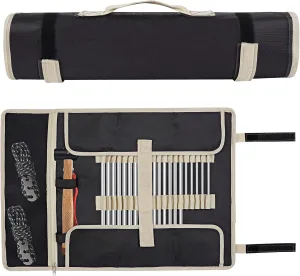 Camping Stake Storage Organizer - Waterproof Oxford Bag for Tent Pegs and Hammer, Camping Accessories, Storage Kit for Hiking, RV Travel (Black)