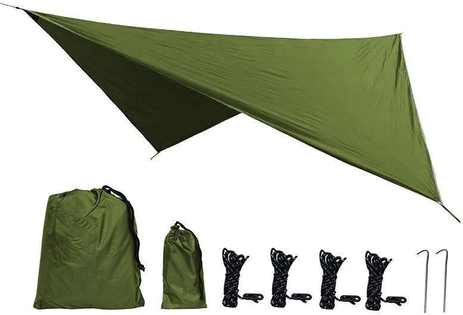 Camping Tarp Tent Tarp Awning Accessories Lightweight Hammock Canopy Rain Awning for Hiking Beach Backyard Outdoor Activities, Green