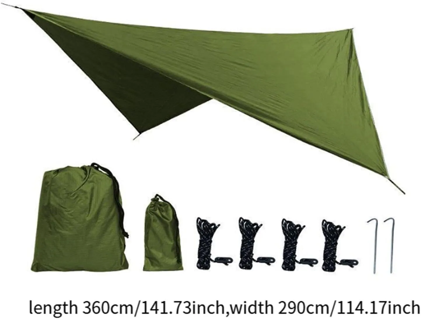 Camping Tarp Tent Tarp Awning Accessories Lightweight Hammock Canopy Rain Awning for Hiking Beach Backyard Outdoor Activities, Green