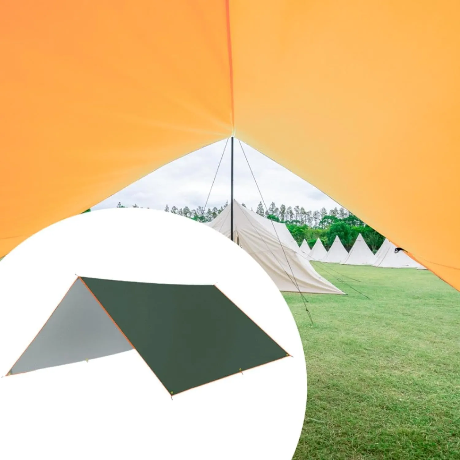 Camping Tarp Tent Tarp Lightweight Portable Compact Awning Canopy Camping Canopy for Picnic Barbecue Backpacking Traveling