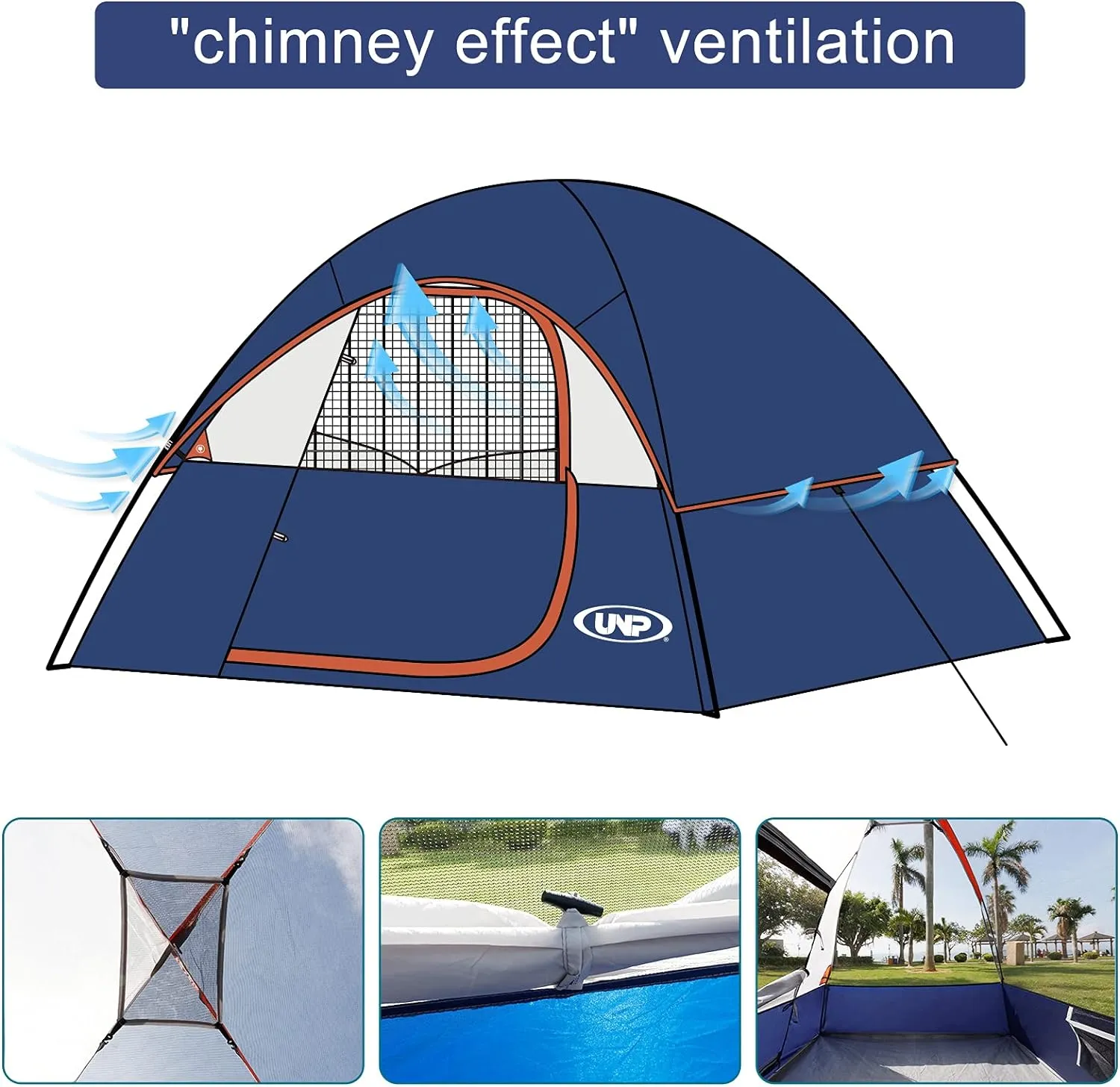 Camping Tent 2 Person, Waterproof Windproof Tent with Rainfly