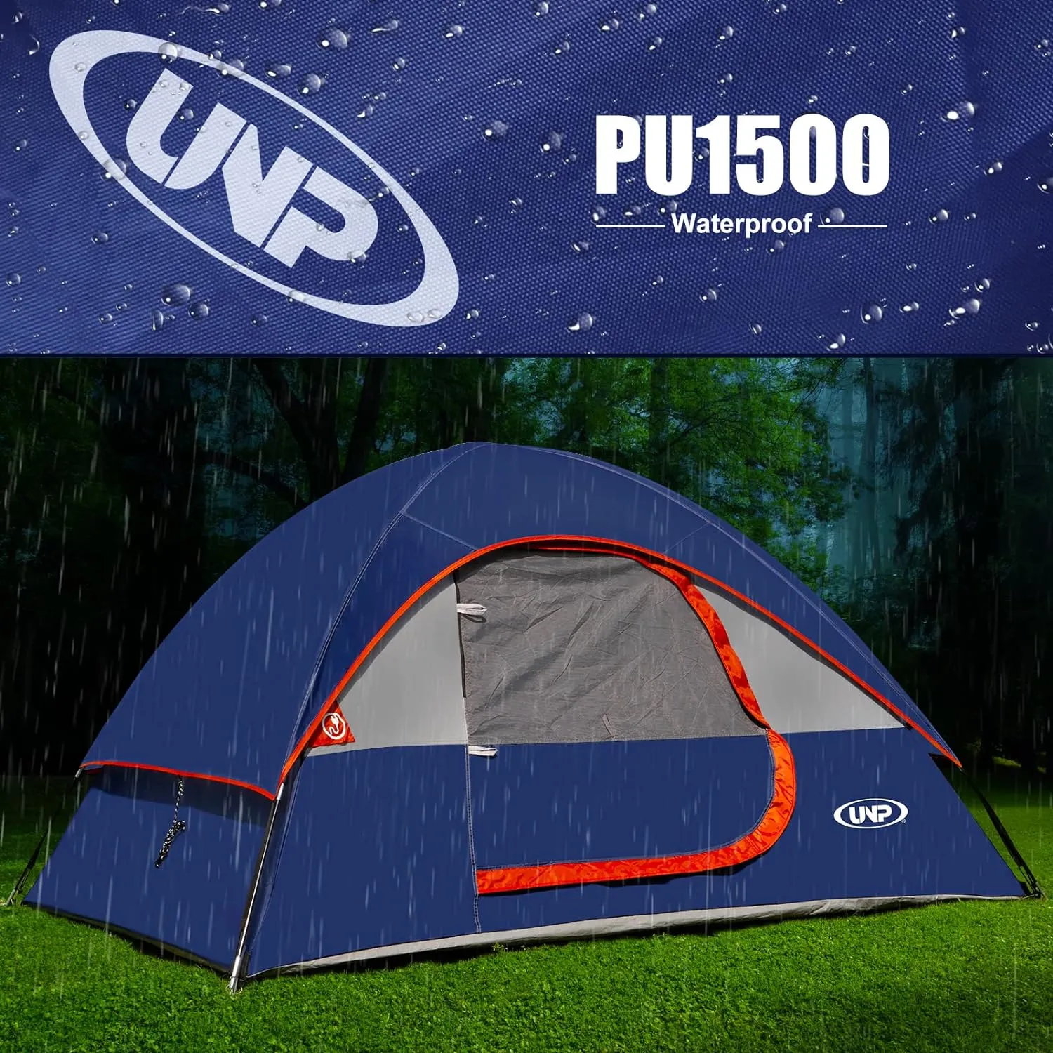 Camping Tent 2 Person, Waterproof Windproof Tent with Rainfly
