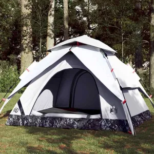 Camping Tent Dome 3-Person White Blackout Fabric Quick Release4,2KG