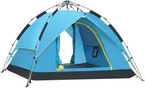 Camping Tent Instant Pop Up Tent 4 Person Family Tent Portable Cabin Tent for Traveling, Hiking, Picnicing, Easy Set Up