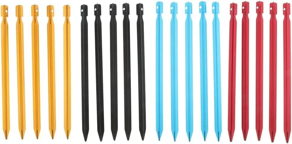 Camping Tent Stakes,5 Pcs Tent Stakes Pegs Aluminum Camping Triangle Ground Nails Outdoor Hiking Beach Garden Park Travel Beach 23cm (Color : Red) (Color : Red) (Color : Red)