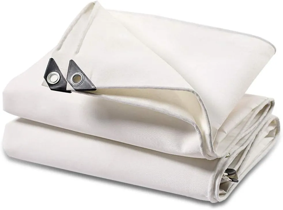Camping Tent Thick wear-Resistant Anti-Aging White Canvas Tarpaulin rain Sunscreen Shade Tent Cloth rain Cloth Outdoor Awning Cloth Awnings (A 2*)