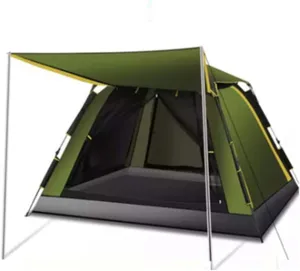 Camping Tents Shelter Portable Waterproof Hold 3-4 Persons Instant Setup Pop Up Tent with Top Rainfly Double Doors Mesh Windows UV Protection for Camping Hiking Mountaineering