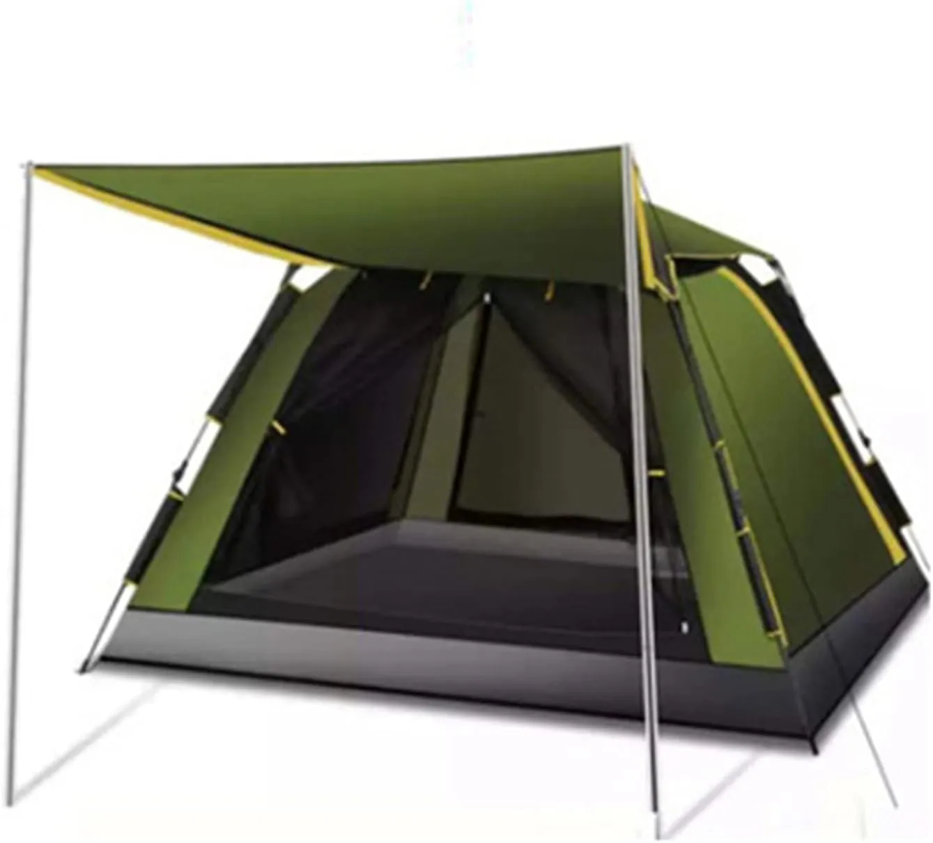 Camping Tents Shelter Portable Waterproof Hold 3-4 Persons Instant Setup Pop Up Tent with Top Rainfly Double Doors Mesh Windows UV Protection for Camping Hiking Mountaineering
