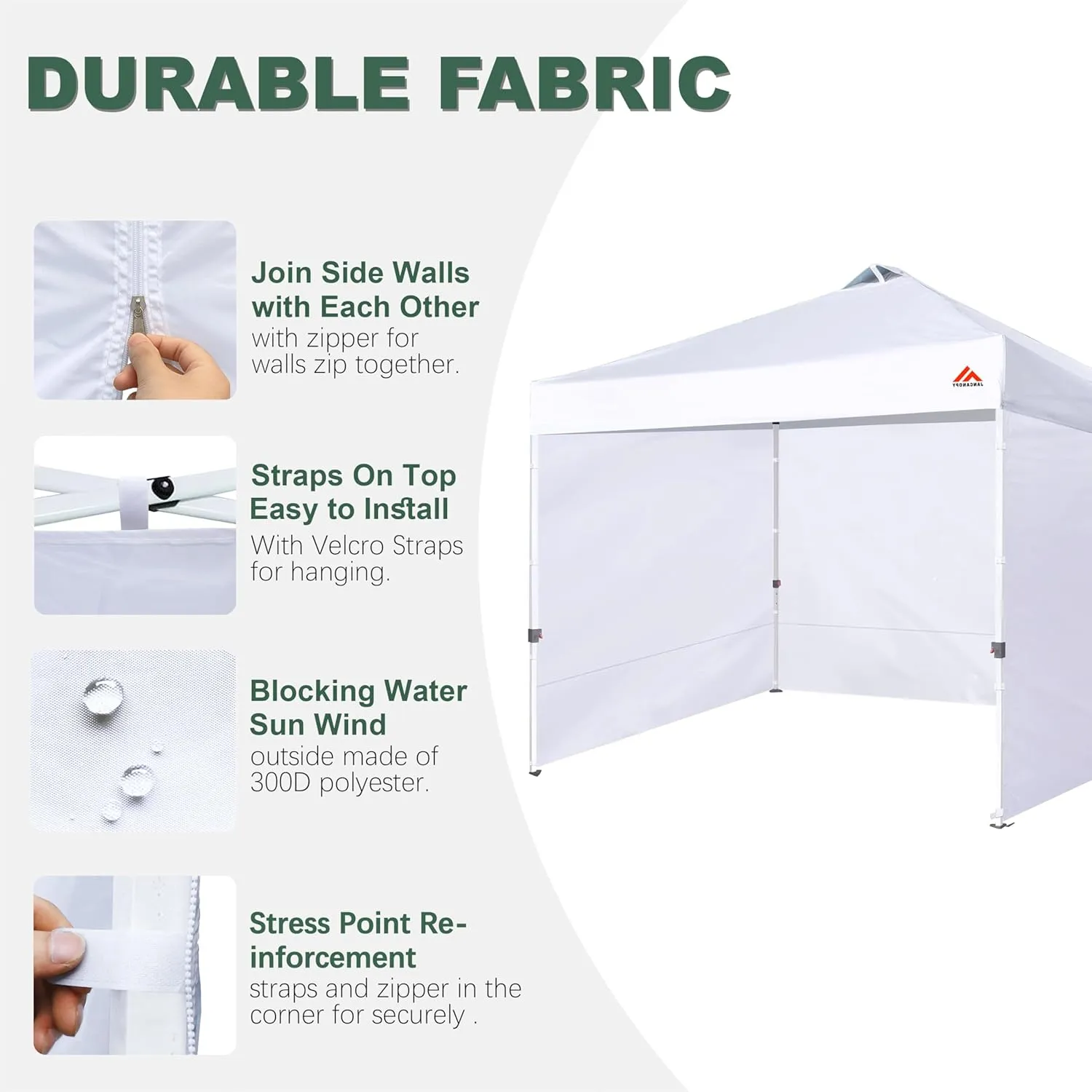 Canopy Tent Gazebo Sidewalls for 10x10 Pop Up Canopy 99% UV Protection, Waterproof, 3 Pcs Sidewalls Only,(Blue)