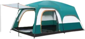Canvas Bell Tent, Waterproof Breathable Wall Tent, Glamping Tent, Detachable Groundsheet for Camping Party,Outdoor Wind and Rain Resistant (Green A)